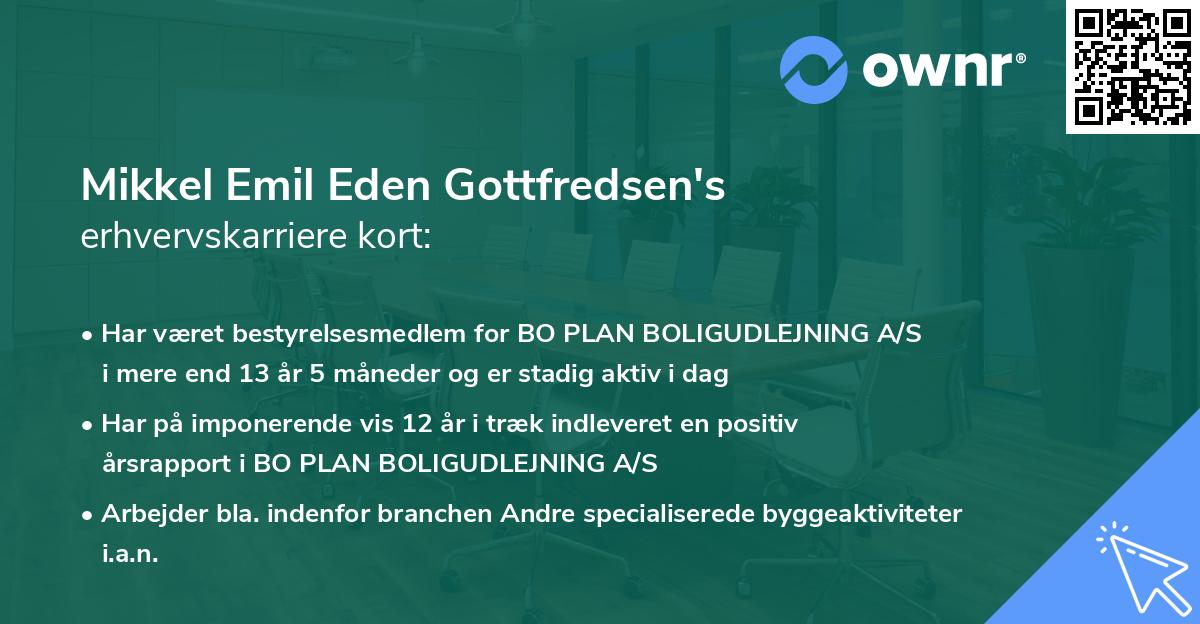 Mikkel Emil Eden Gottfredsen's erhvervskarriere kort
