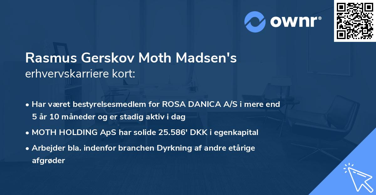 Rasmus Gerskov Moth Madsen's erhvervskarriere kort