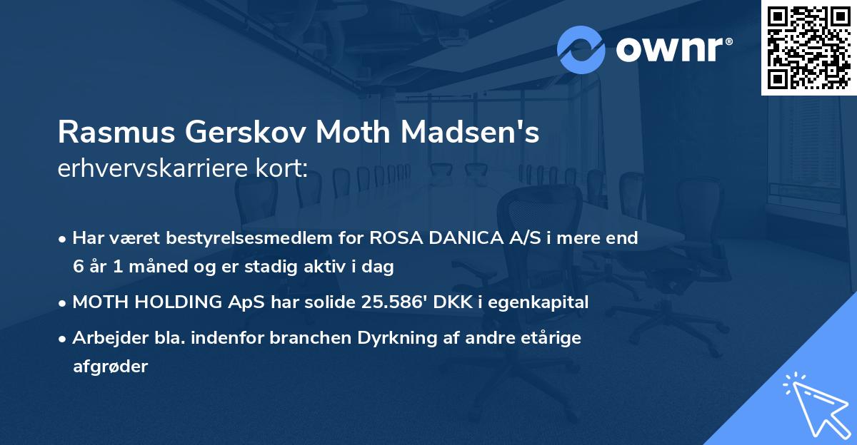 Rasmus Gerskov Moth Madsen's erhvervskarriere kort