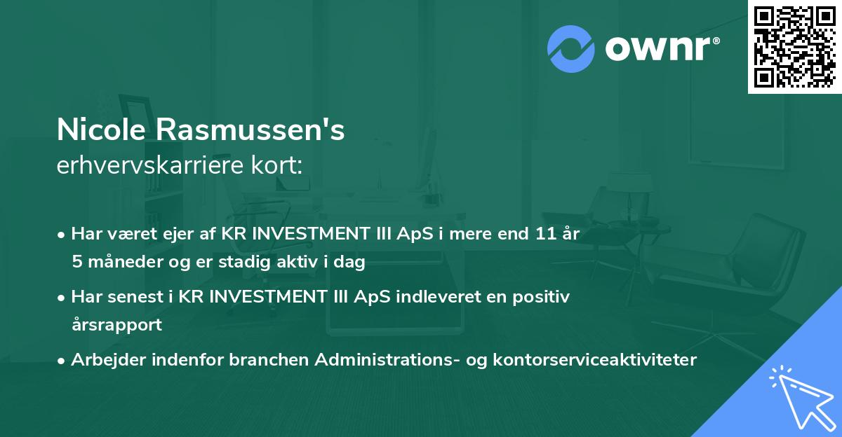 Nicole Rasmussen's erhvervskarriere kort
