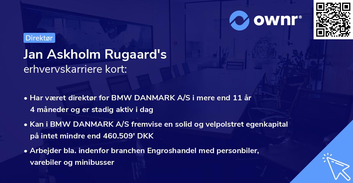 Jan Askholm Rugaard's erhvervskarriere kort