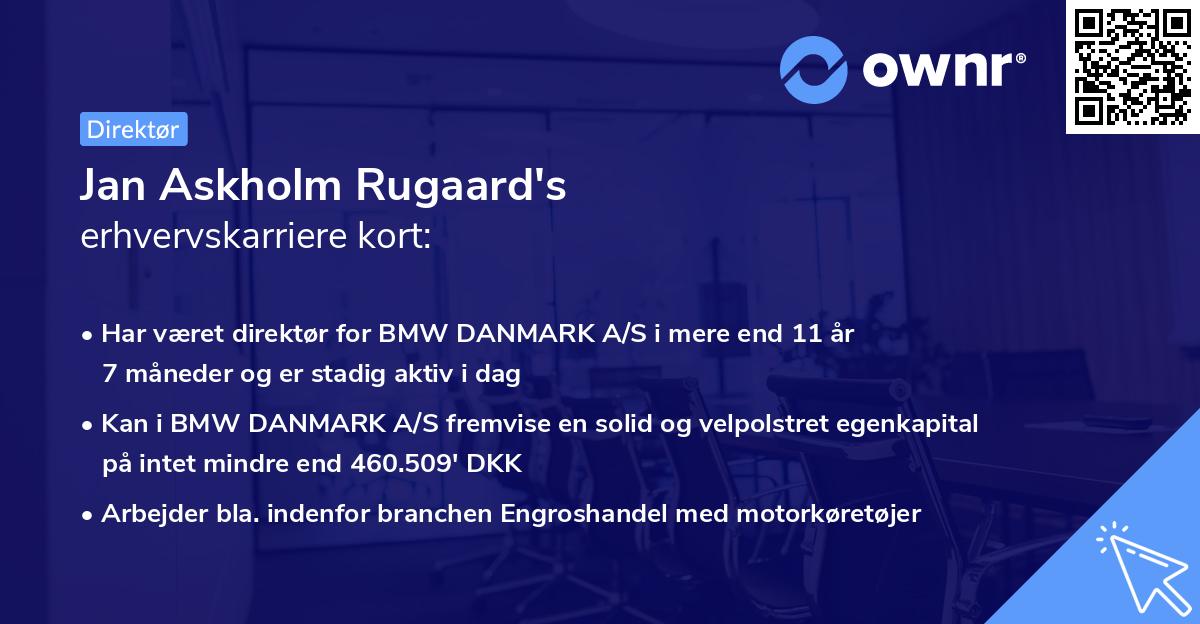 Jan Askholm Rugaard's erhvervskarriere kort