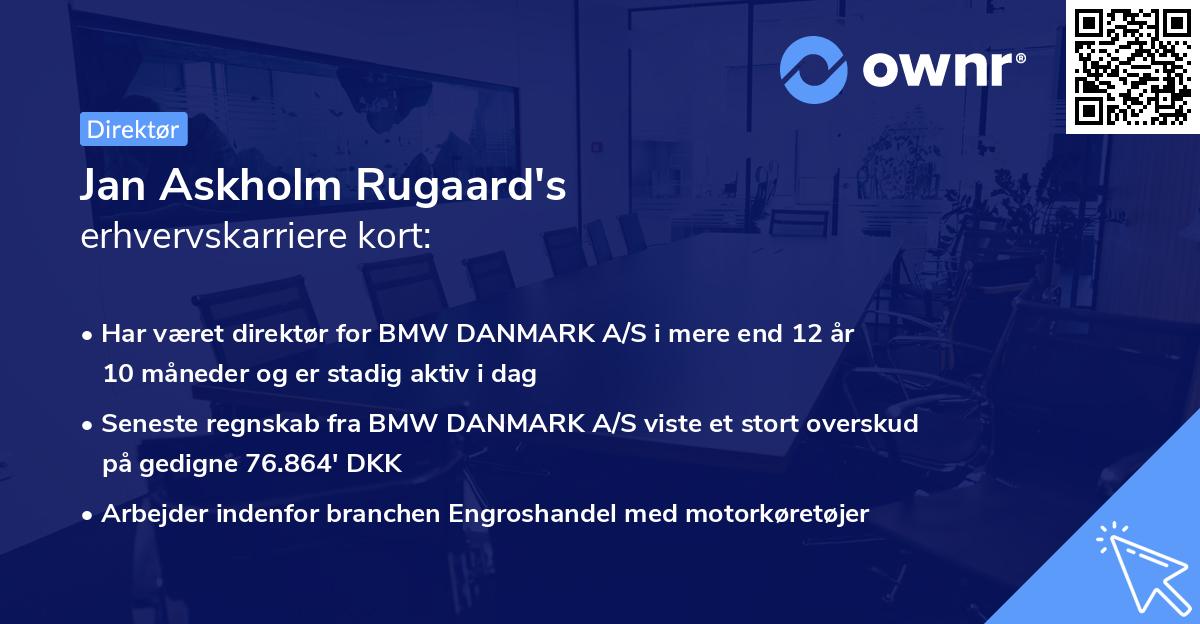 Jan Askholm Rugaard's erhvervskarriere kort