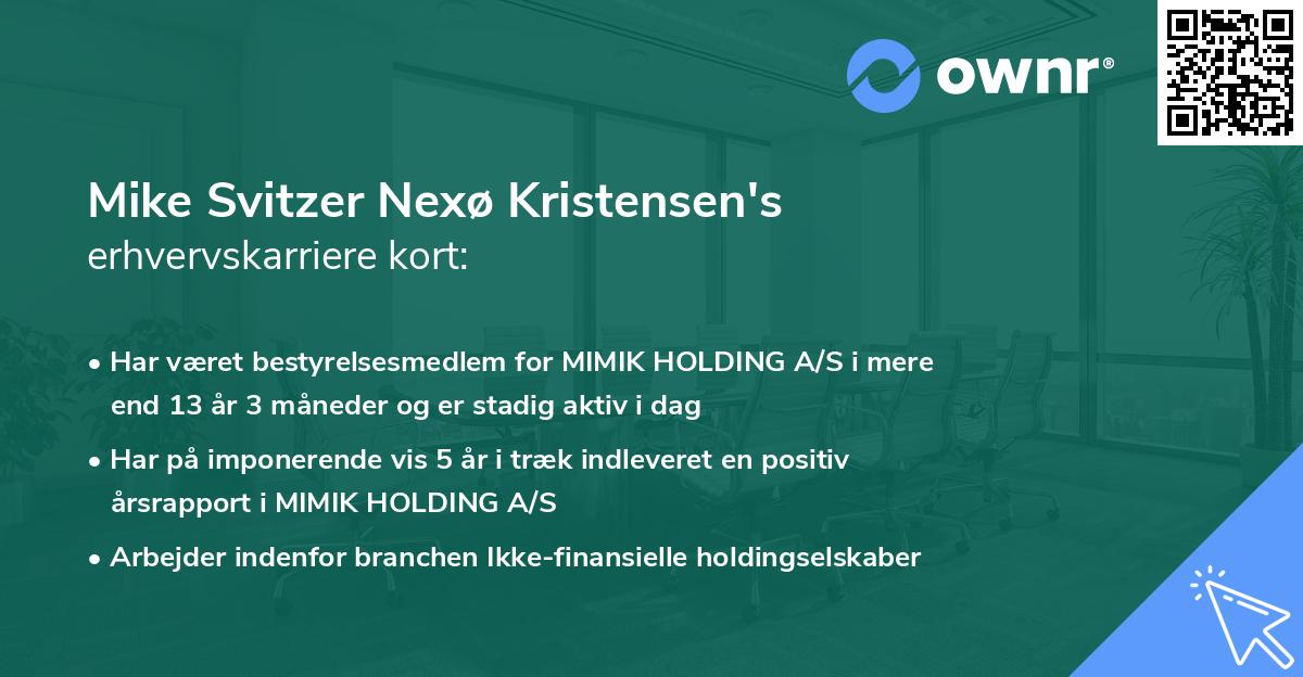 Mike Svitzer Nexø Kristensen's erhvervskarriere kort