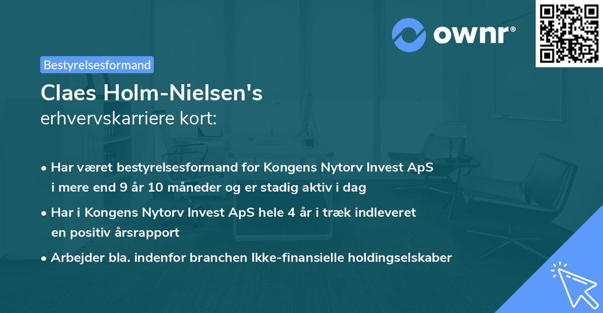 Claes Holm-Nielsen's erhvervskarriere kort