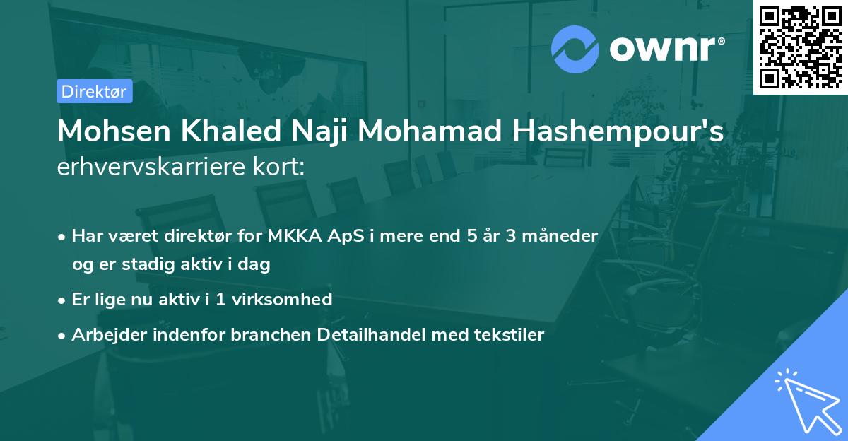 Mohsen Khaled Naji Mohamad Hashempour's erhvervskarriere kort