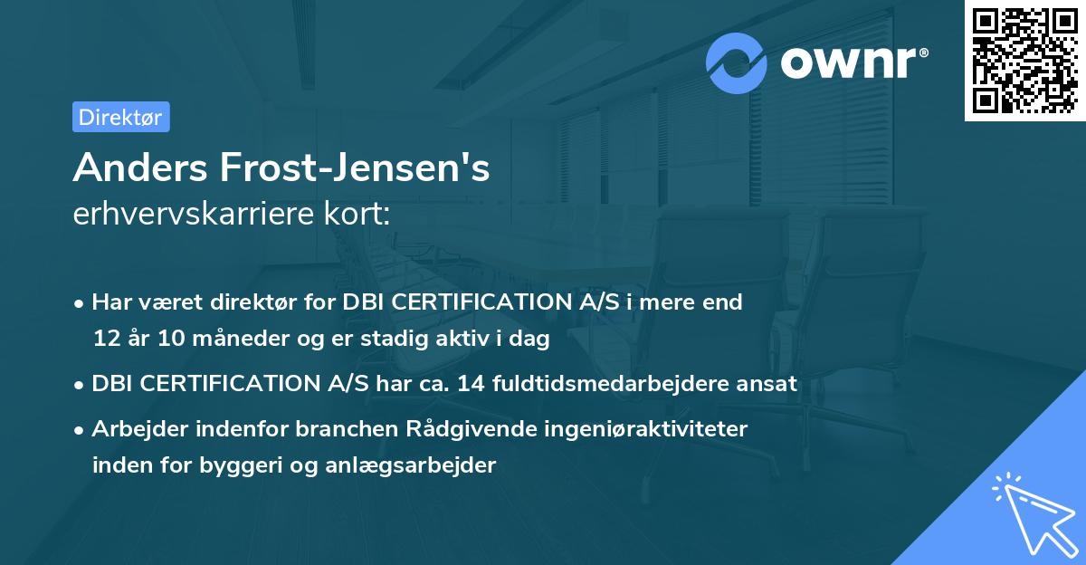 Anders Frost-Jensen's erhvervskarriere kort