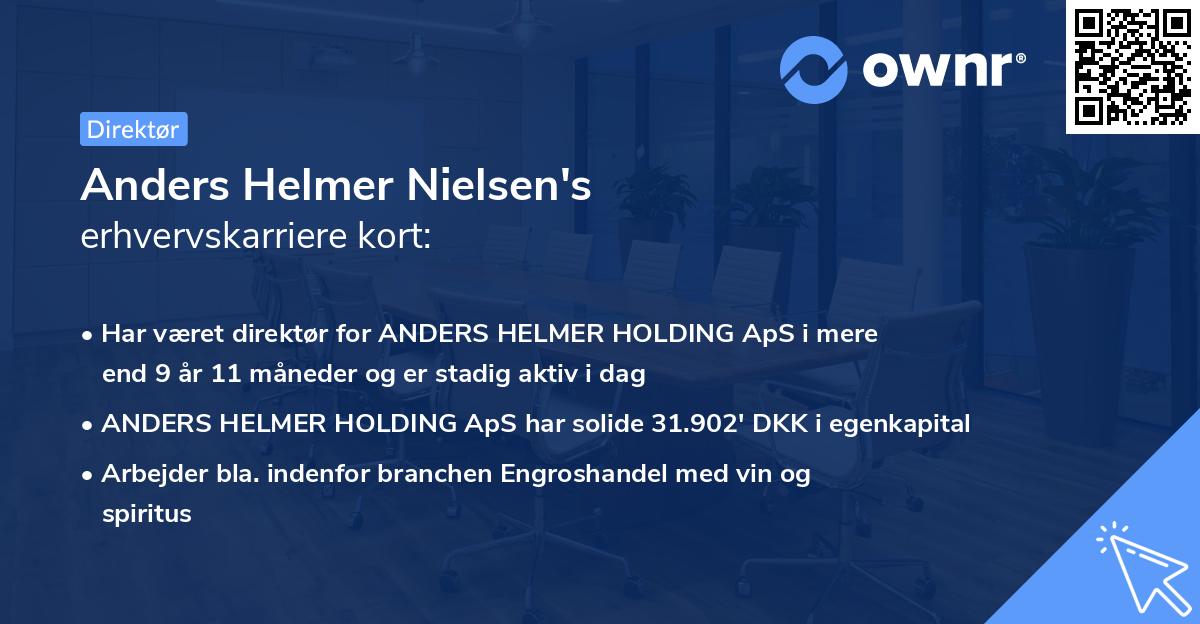 Anders Helmer Nielsen's erhvervskarriere kort