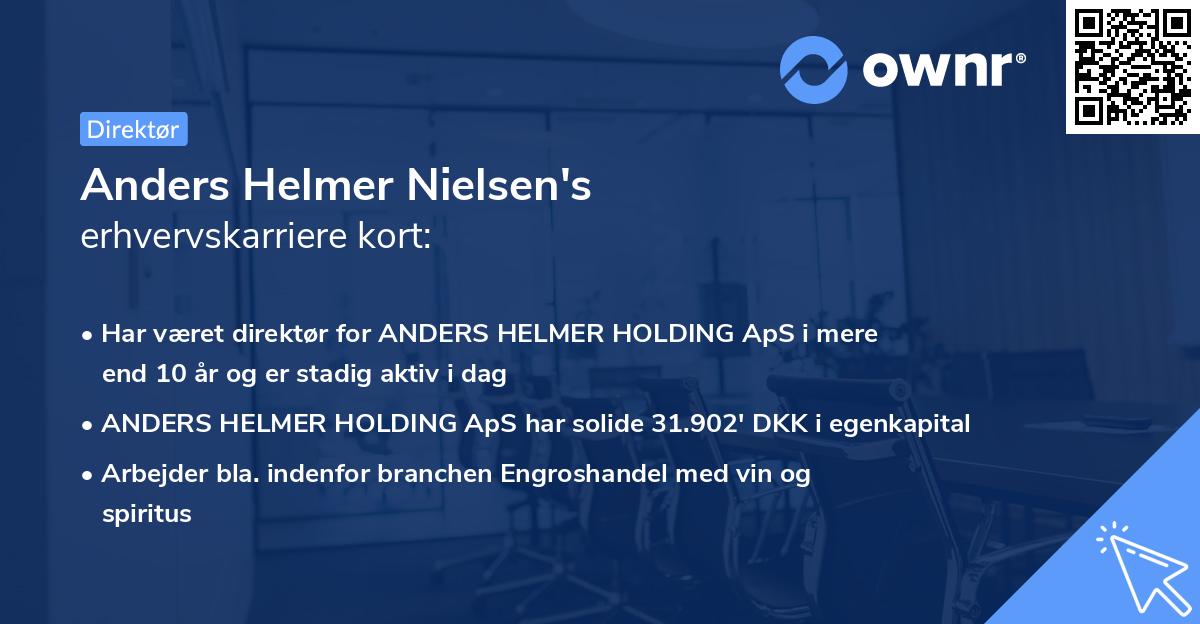 Anders Helmer Nielsen's erhvervskarriere kort