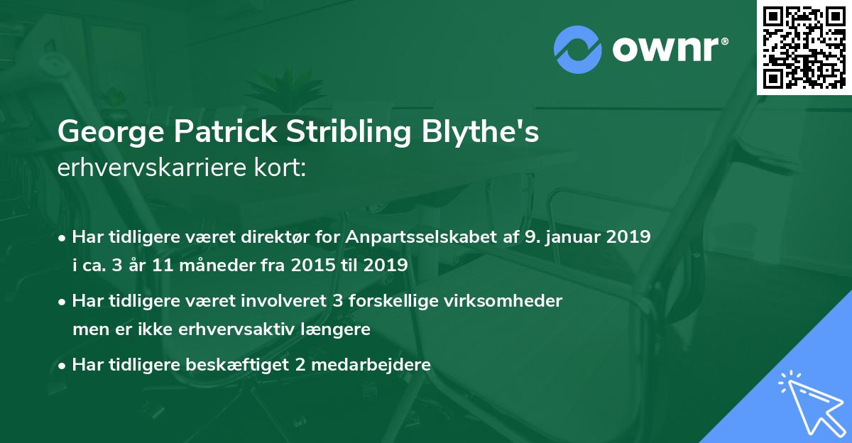 George Patrick Stribling Blythe's erhvervskarriere kort