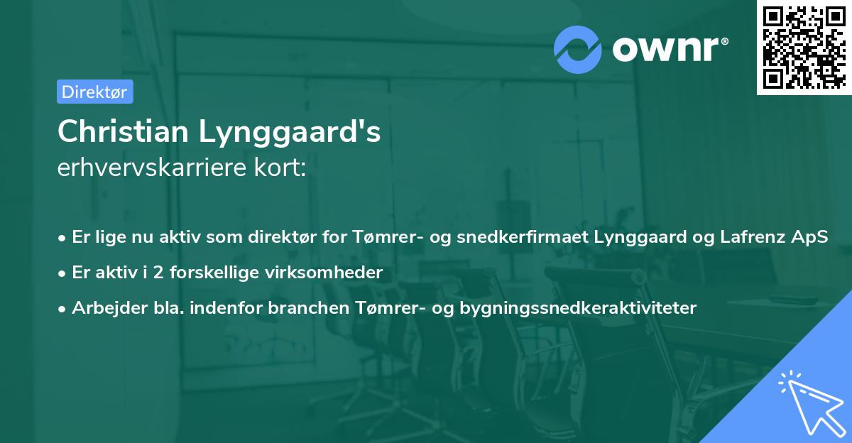 Christian Lynggaard's erhvervskarriere kort