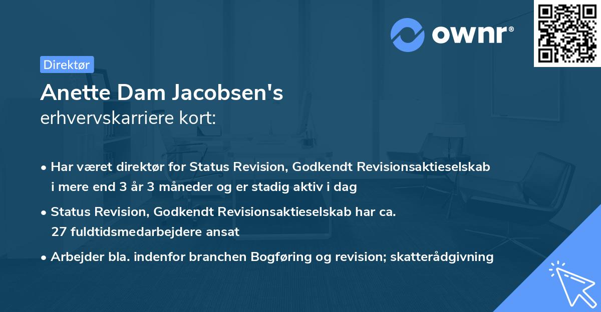 Anette Dam Jacobsen's erhvervskarriere kort