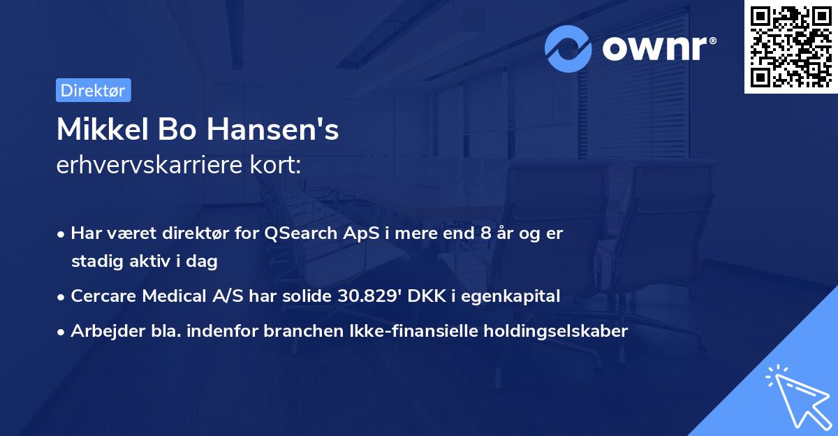 Mikkel Bo Hansen's erhvervskarriere kort