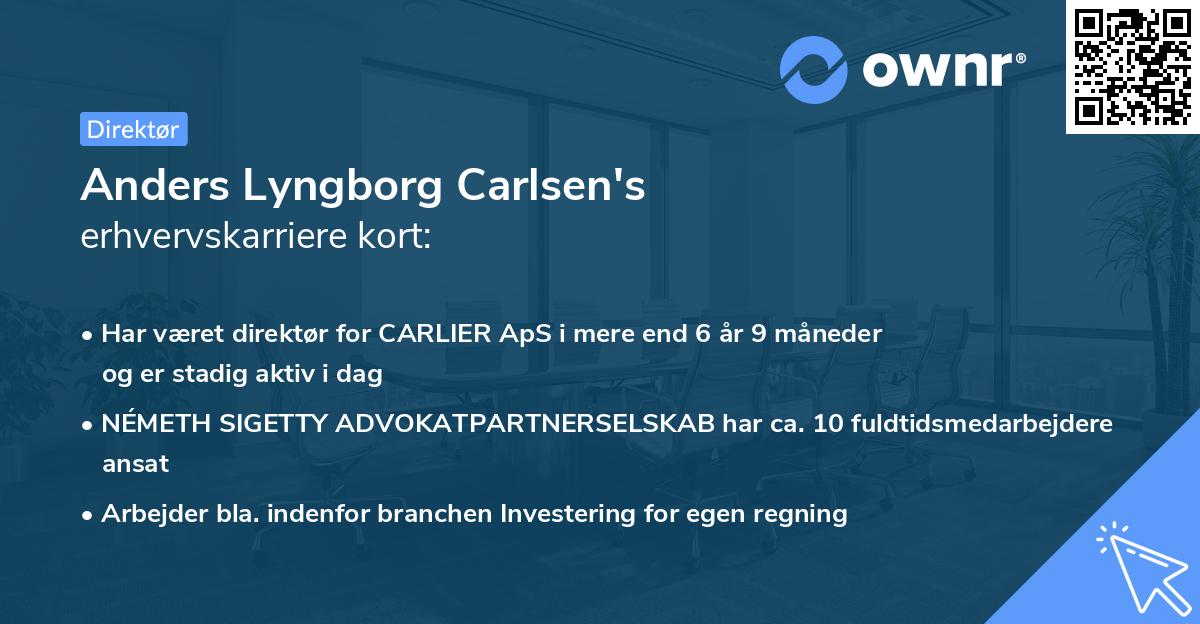 Anders Lyngborg Carlsen's erhvervskarriere kort