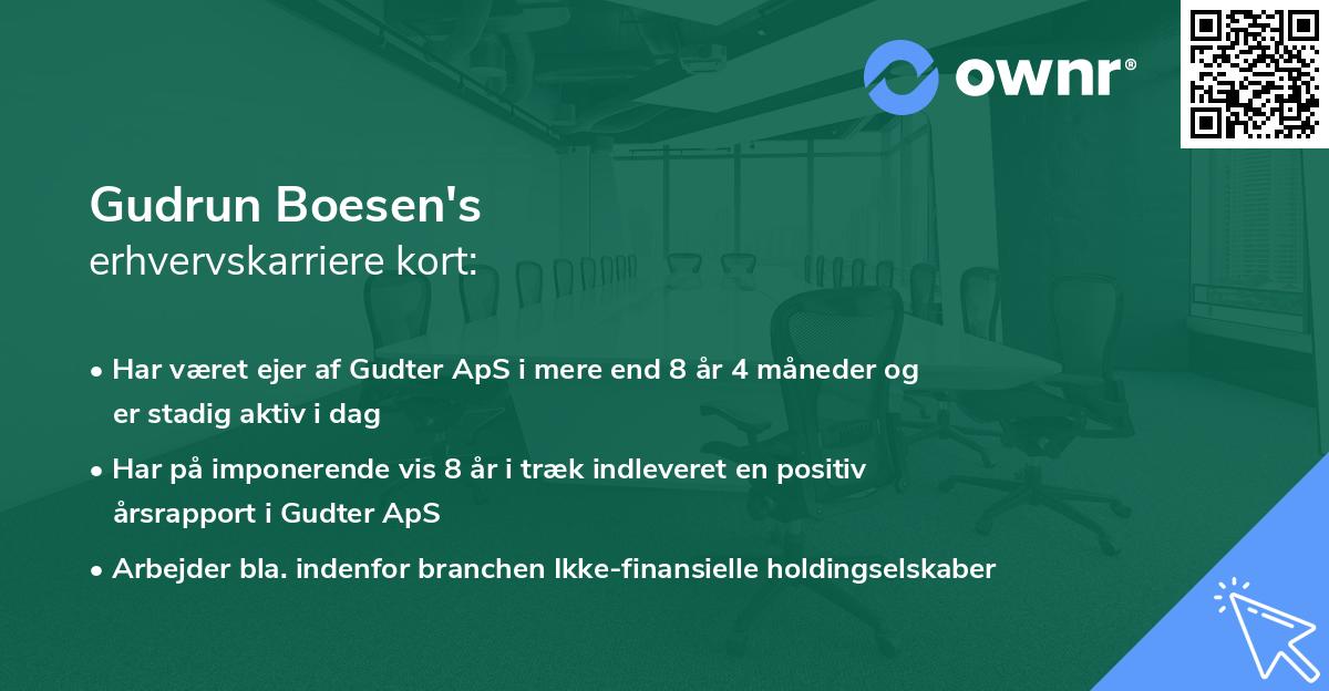 Gudrun Boesen's erhvervskarriere kort