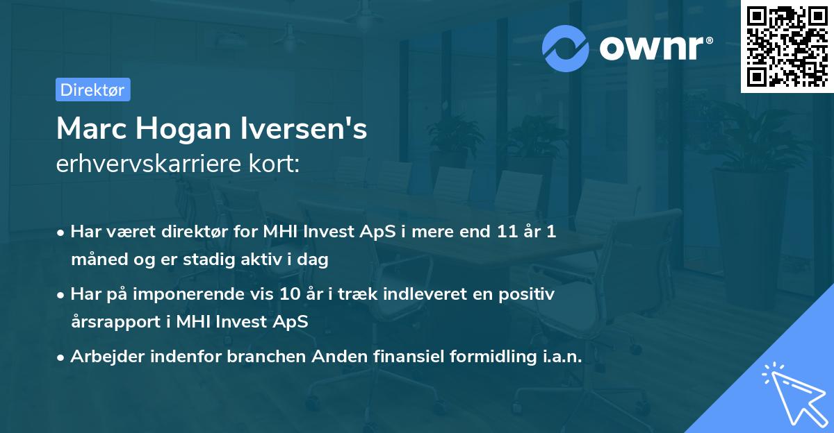 Marc Hogan Iversen's erhvervskarriere kort