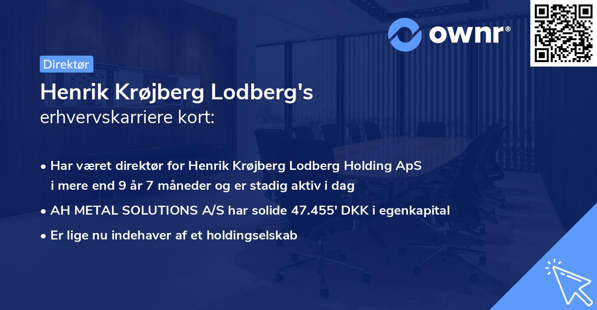 Henrik Krøjberg Lodberg's erhvervskarriere kort