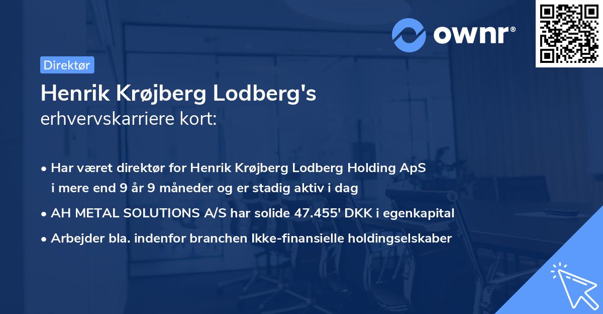 Henrik Krøjberg Lodberg's erhvervskarriere kort