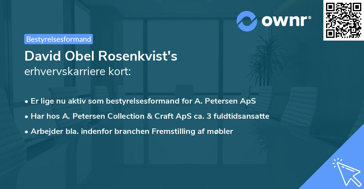 David Obel Rosenkvist's erhvervskarriere kort