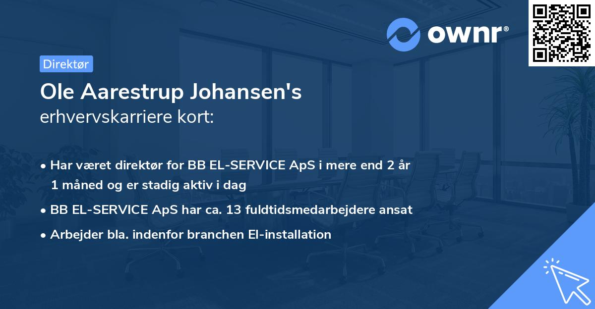 Ole Aarestrup Johansen's erhvervskarriere kort
