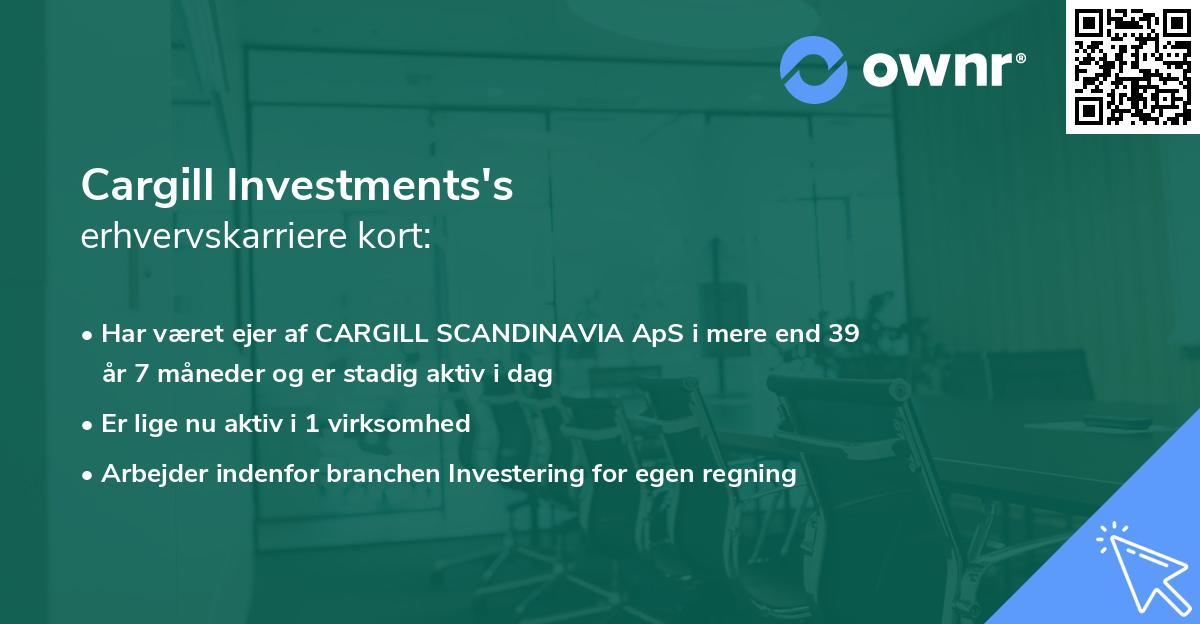 Cargill Investments's erhvervskarriere kort