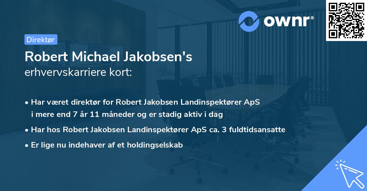 Robert Michael Jakobsen's erhvervskarriere kort