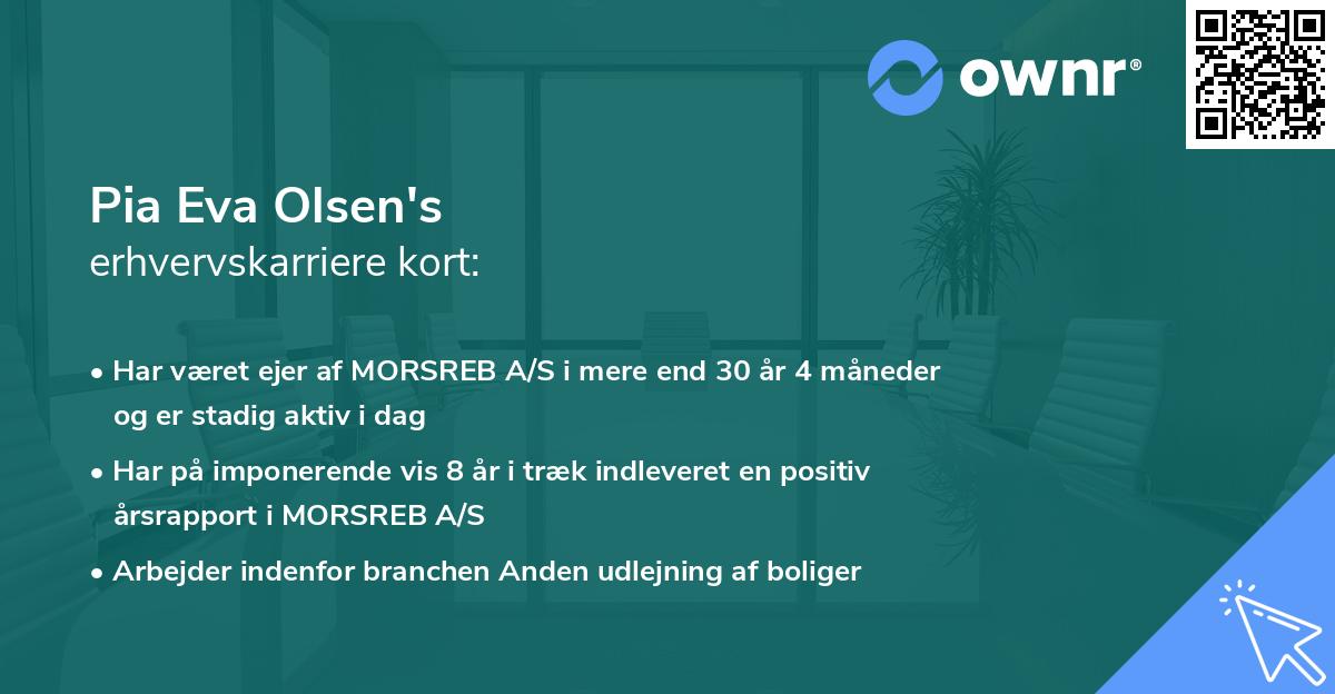 Pia Eva Olsen's erhvervskarriere kort