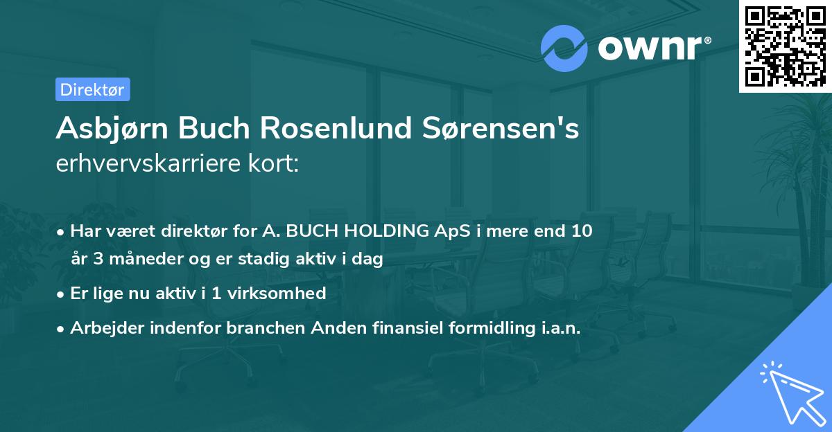 Asbjørn Buch Rosenlund Sørensen's erhvervskarriere kort