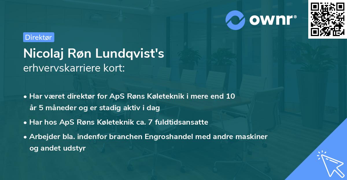 Nicolaj Røn Lundqvist's erhvervskarriere kort