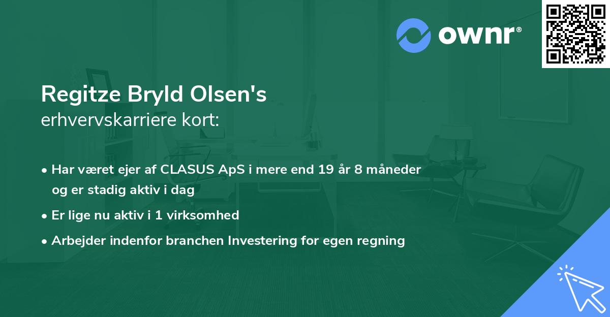 Regitze Bryld Olsen's erhvervskarriere kort
