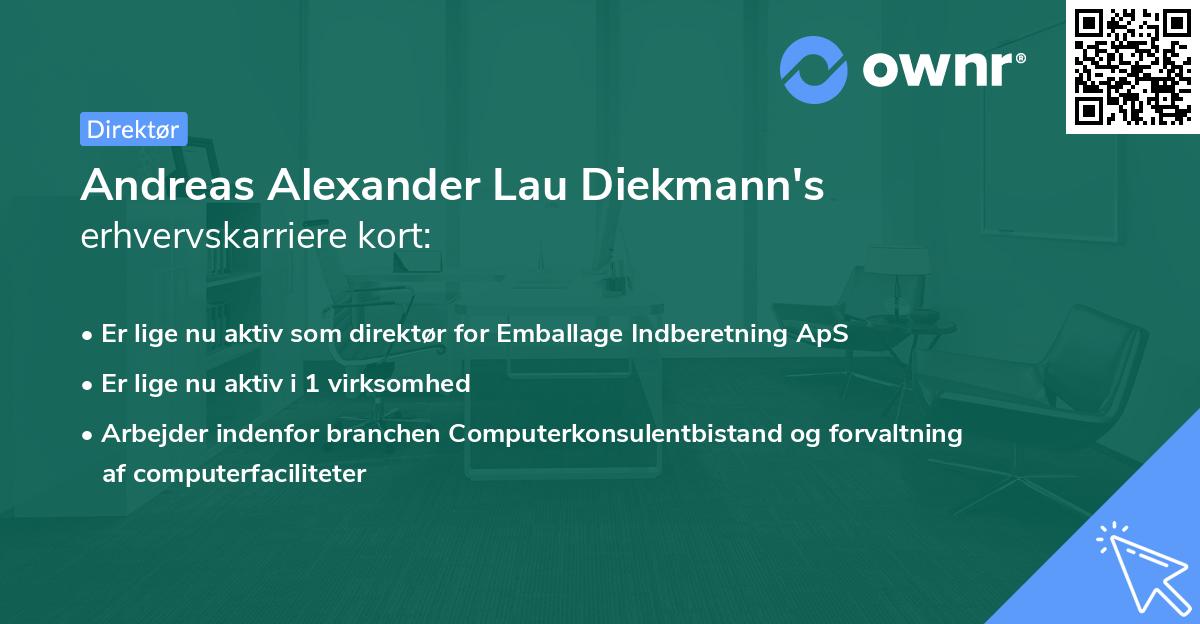 Andreas Alexander Lau Diekmann's erhvervskarriere kort
