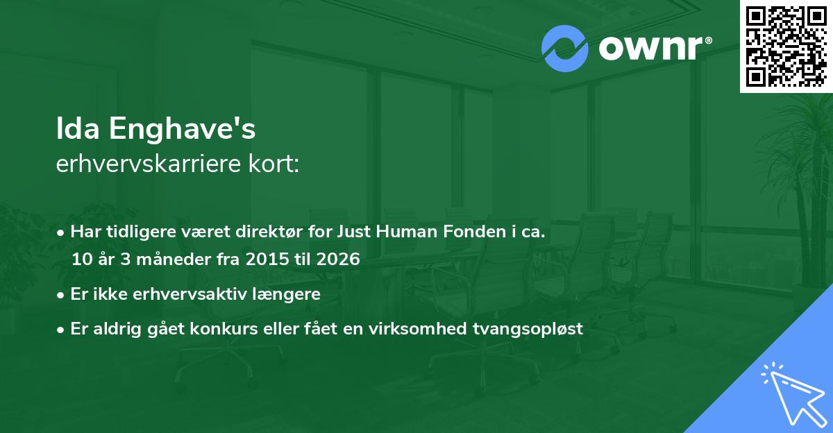 Ida Enghave's erhvervskarriere kort