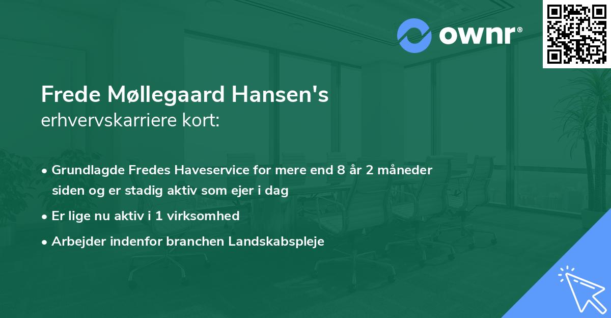 Frede Møllegaard Hansen's erhvervskarriere kort