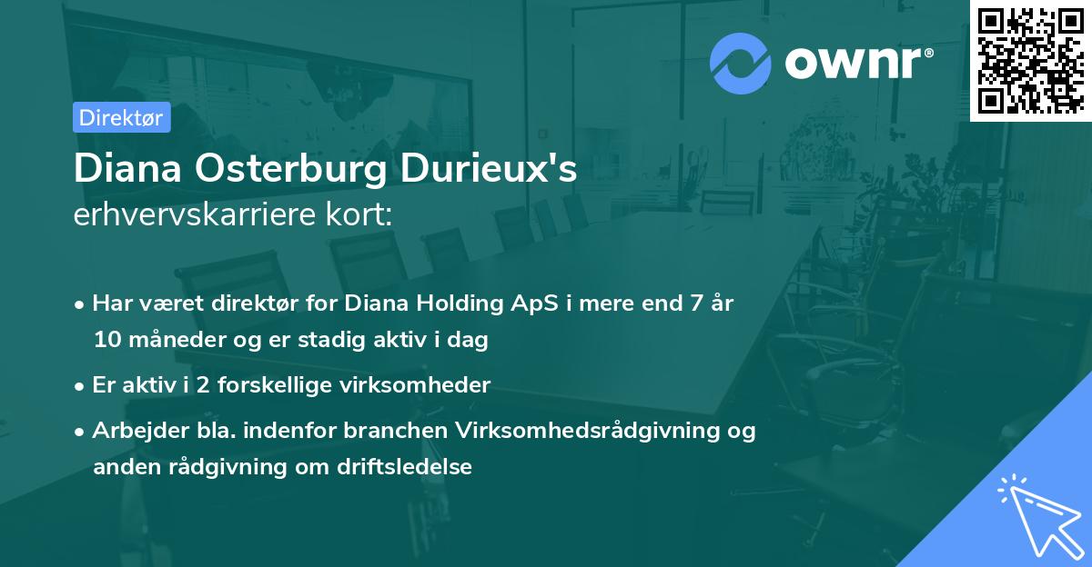 Diana Osterburg Durieux's erhvervskarriere kort