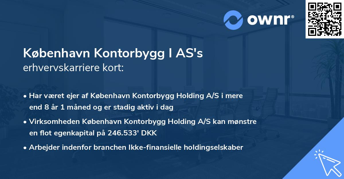 København Kontorbygg I AS's erhvervskarriere kort