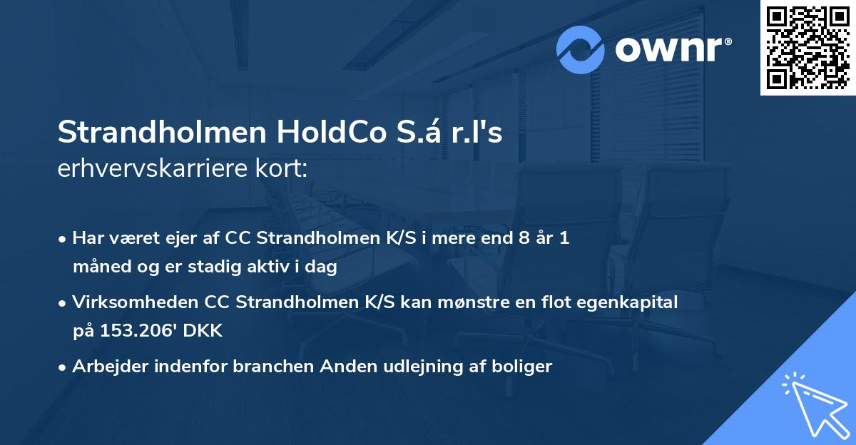 Strandholmen HoldCo S.á r.l's erhvervskarriere kort