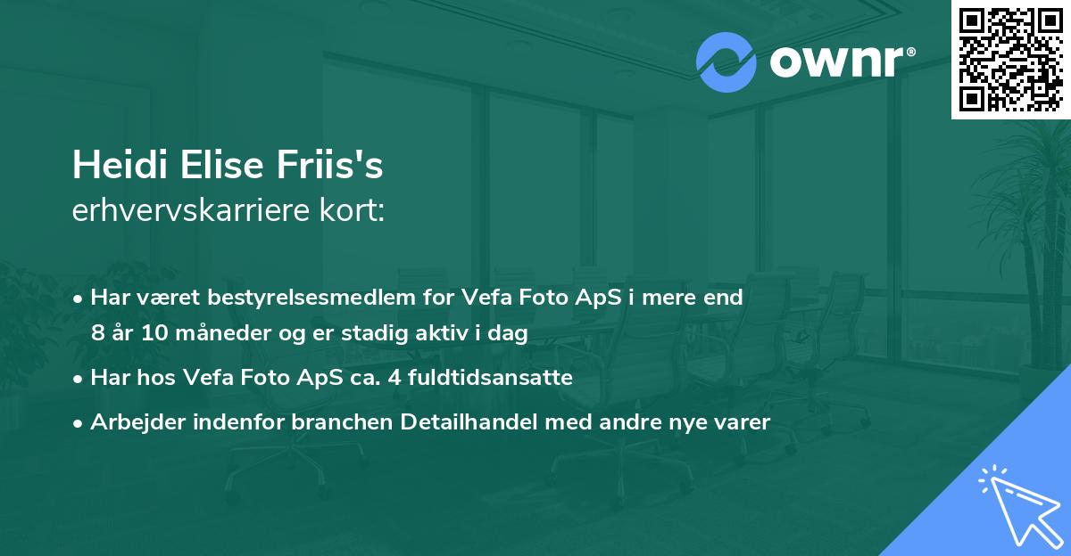 Heidi Elise Friis's erhvervskarriere kort