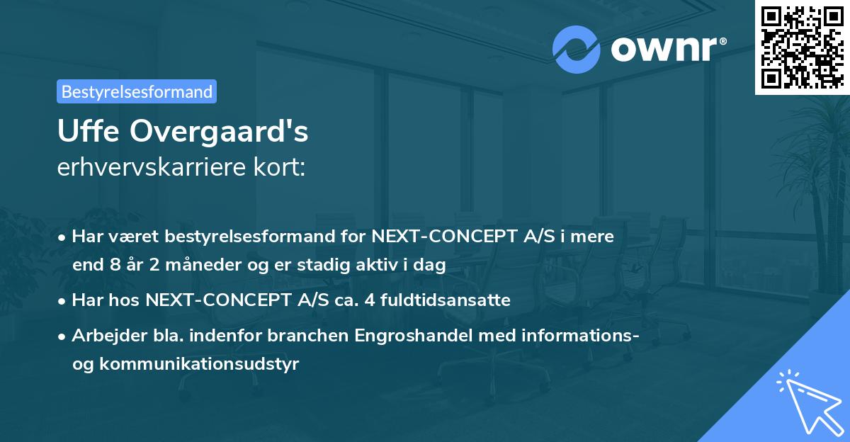 Uffe Overgaard's erhvervskarriere kort