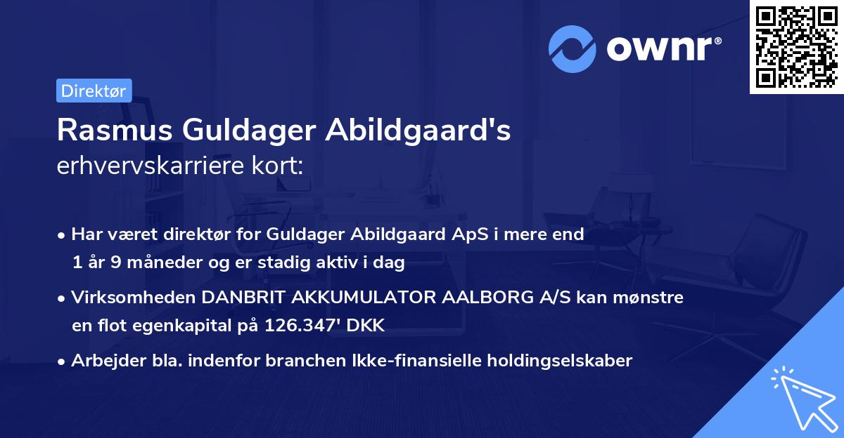 Rasmus Guldager Abildgaard's erhvervskarriere kort