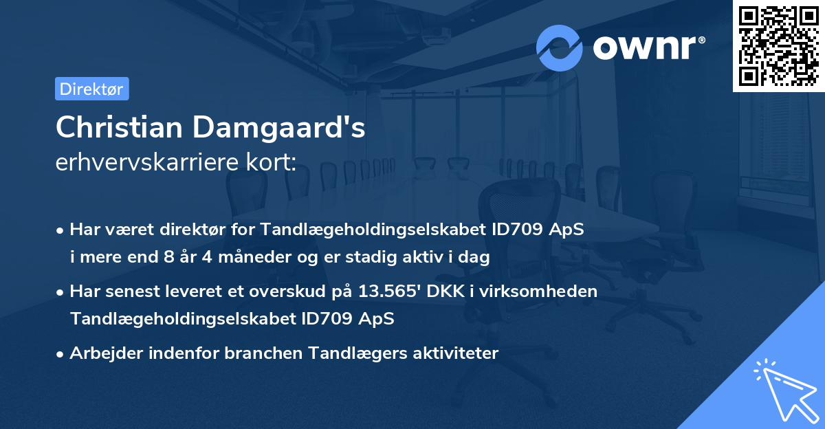 Christian Damgaard's erhvervskarriere kort