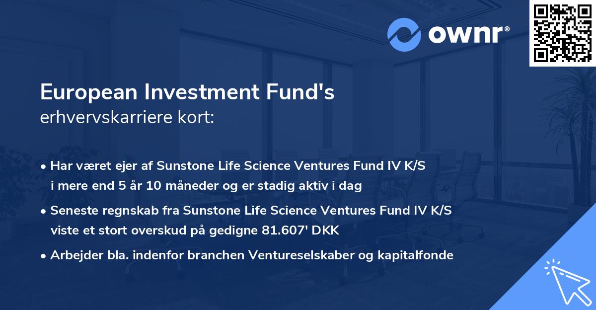 European Investment Fund's erhvervskarriere kort