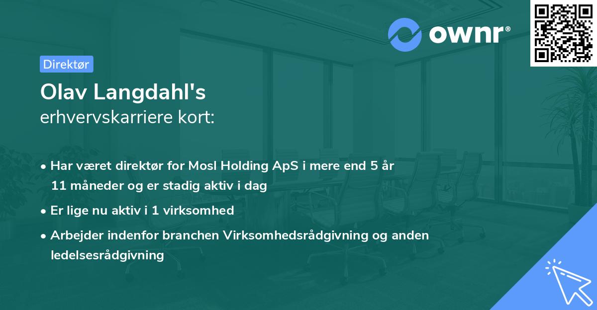 Olav Langdahl's erhvervskarriere kort