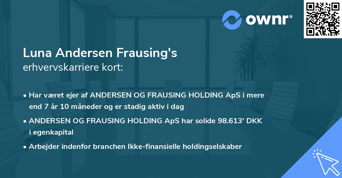 Luna Andersen Frausing's erhvervskarriere kort