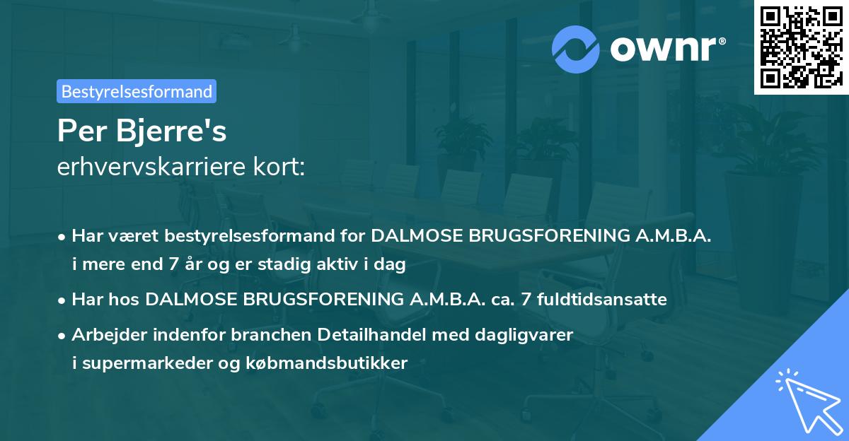 Per Bjerre's erhvervskarriere kort