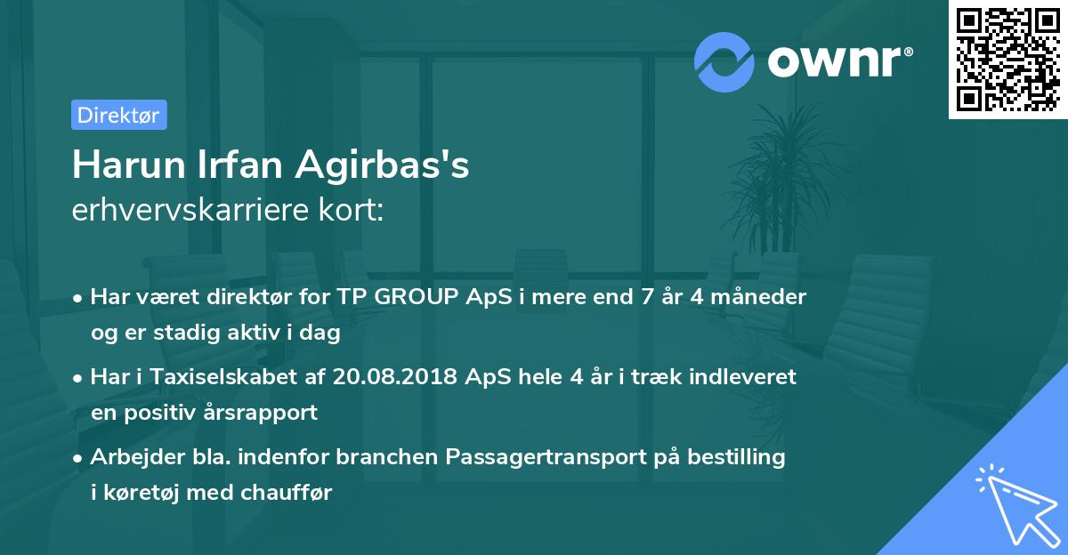 Harun Irfan Agirbas's erhvervskarriere kort