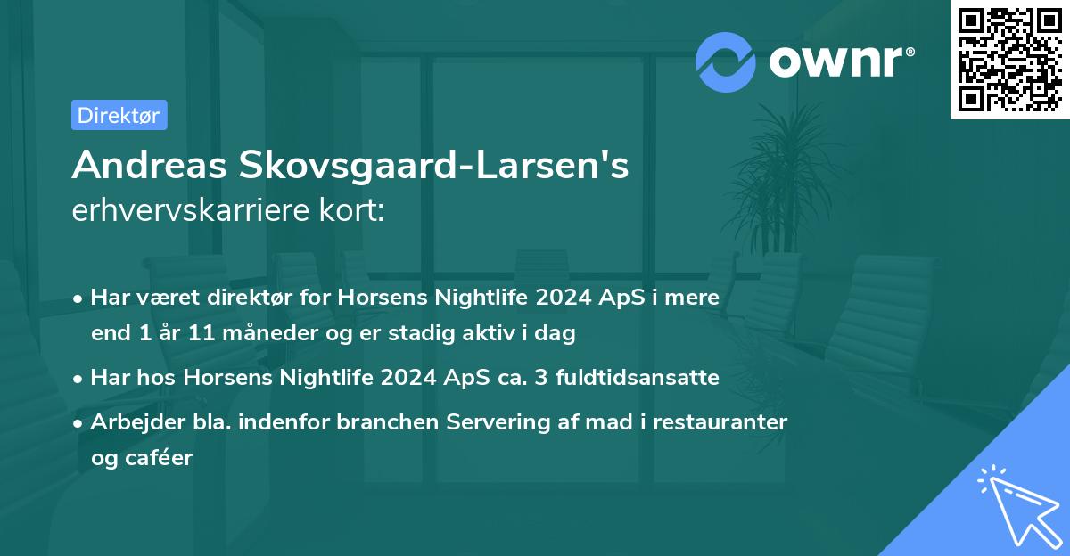 Andreas Skovsgaard-Larsen's erhvervskarriere kort