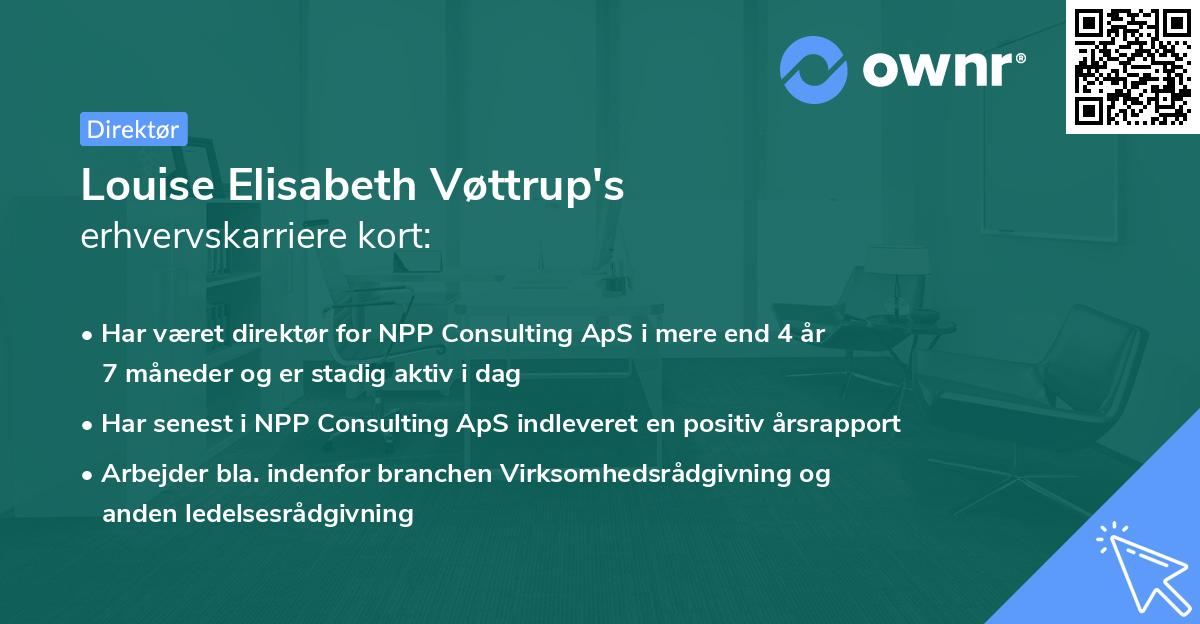 Louise Elisabeth Vøttrup's erhvervskarriere kort