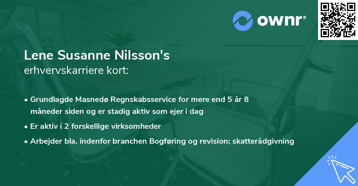 Lene Susanne Nilsson's erhvervskarriere kort