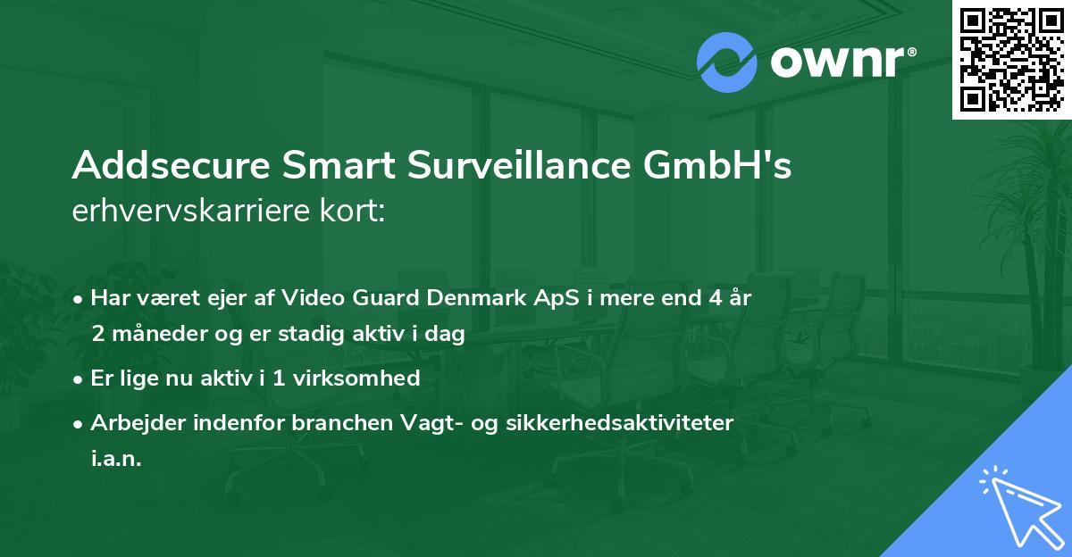 Addsecure Smart Surveillance GmbH's erhvervskarriere kort