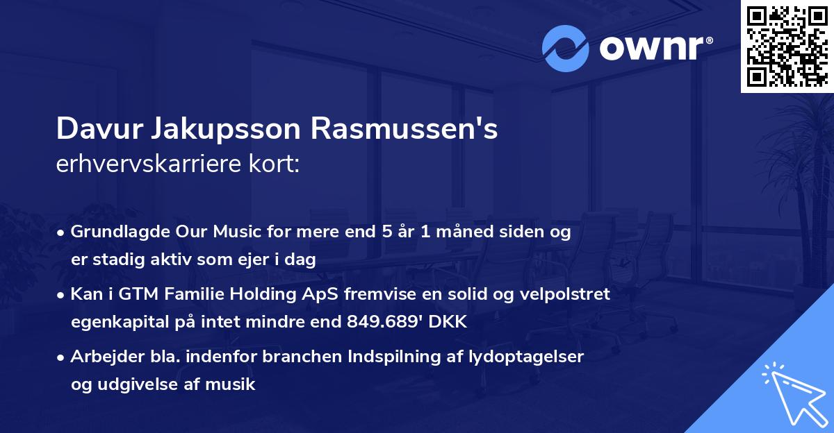 Davur Jakupsson Rasmussen's erhvervskarriere kort